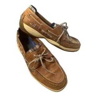 Men’s Madras Plaid Lanyard Sperry Topsider Loafers Size 12